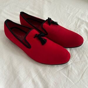 Ferucci Red Velvet Smoking Slippers Men’s 14